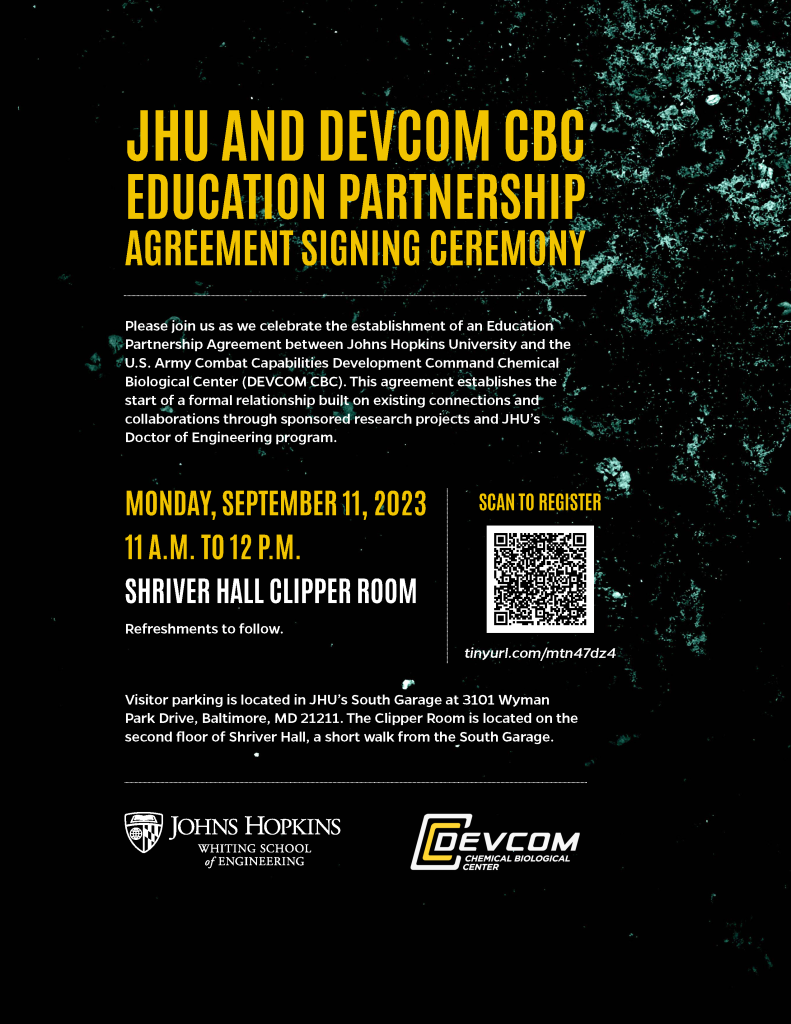Signing Ceremony JHU and CBC Education Partnership Agreement Materials Science in