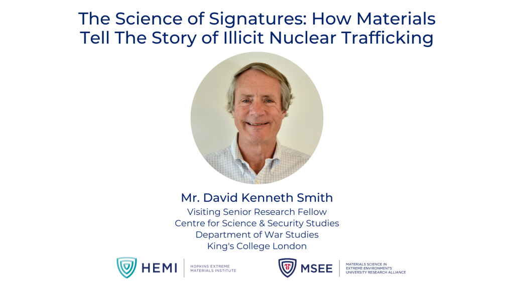 MSEE Seminar David Smith Materials Science in Extreme