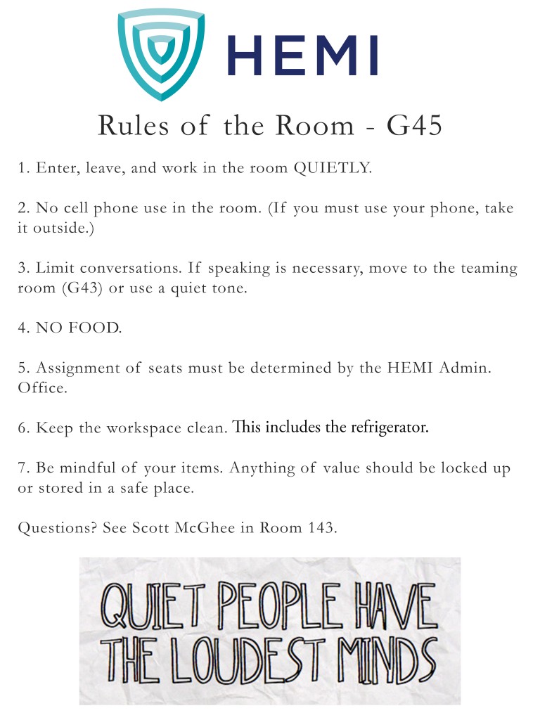 Quiet Rules poster print 9-15